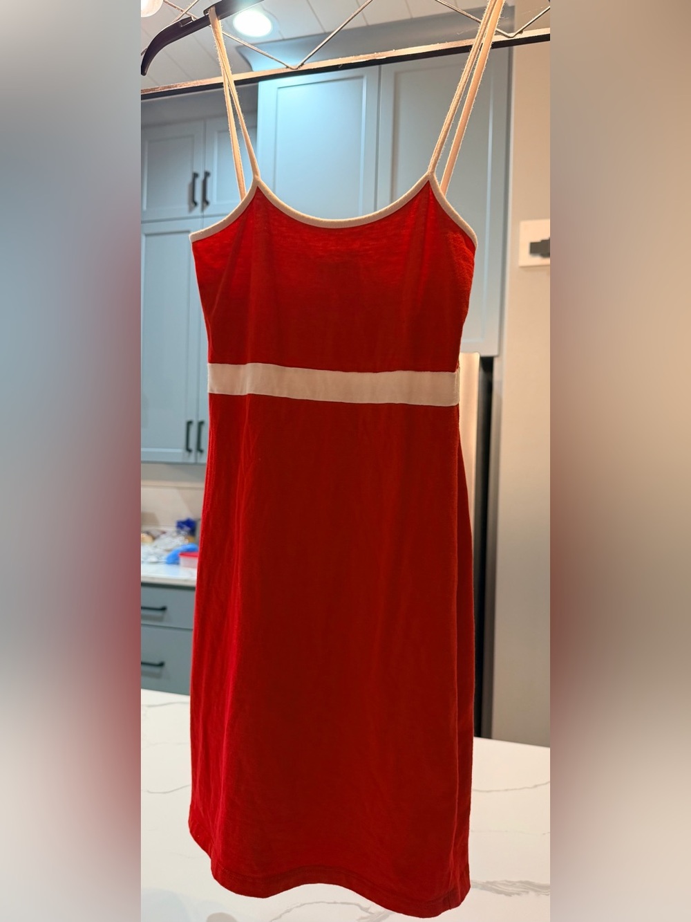Brandy Melville Cherry Red Tank Dress with White Band